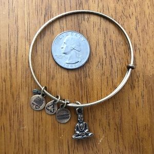 Alex and Ani Gold Buddha Charm Bangle
